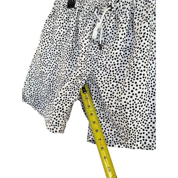Mens BB Polka Dot Swim Shorts XL White & Black Elastic Waist With Drawstring - Picture 5 of 6